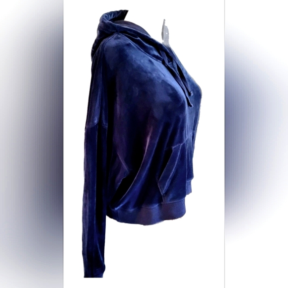 Hollister deep blue, soft velour hoodie with kangaroo pocket! Like New! Sz Lg - Picture 10 of 10